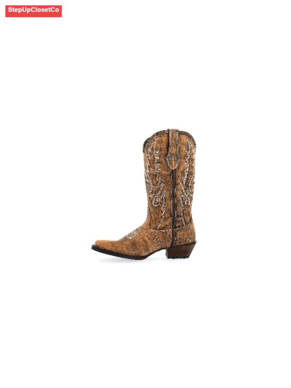 Mid-calf Western boot with full-grain leather, embroidered and fringe details - Picture 6 of 6